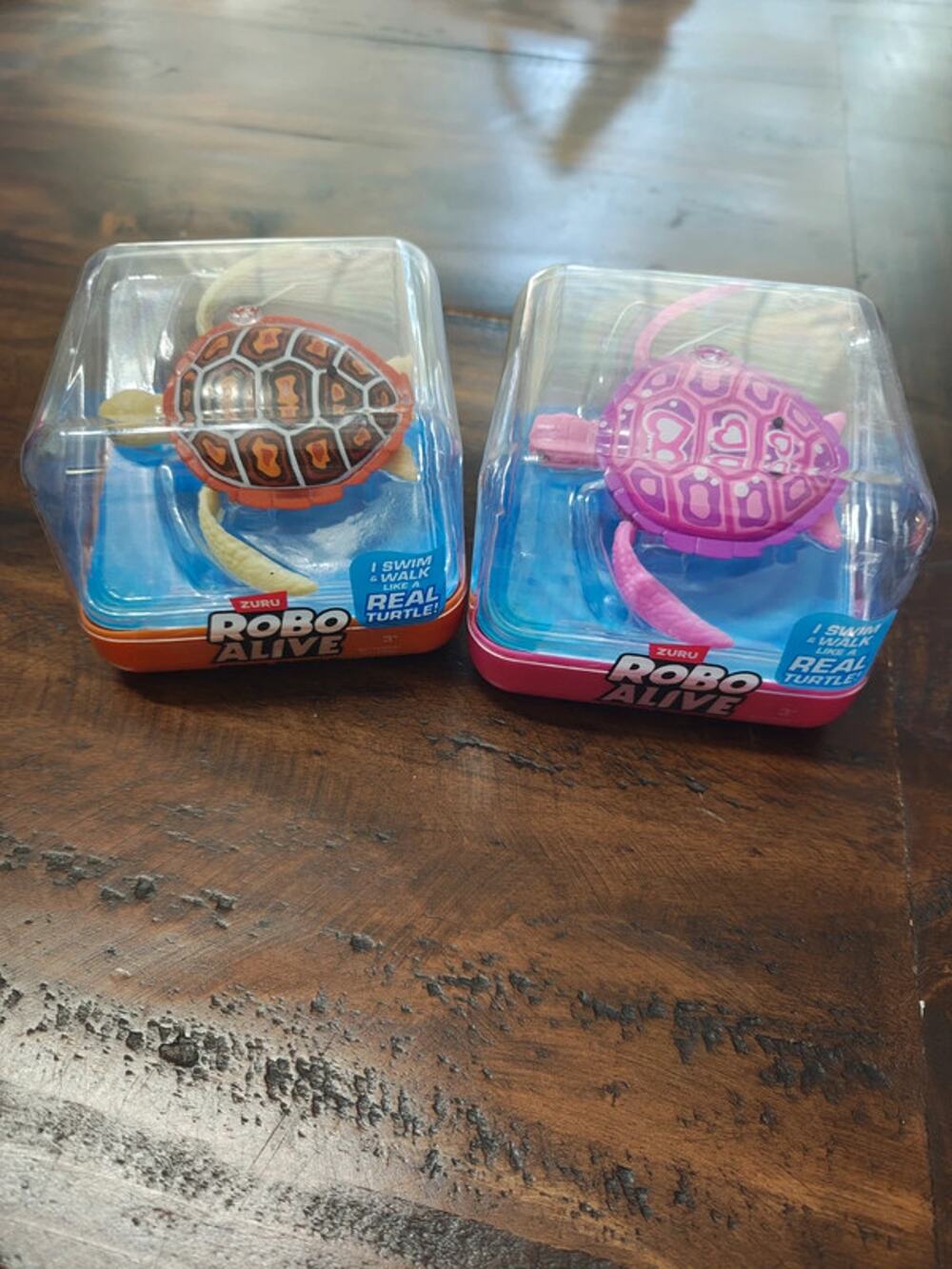 Zuru Robo Alive Robo Turtle Robotic Bath Toys Lot of 2 Pink Orange New Sealed